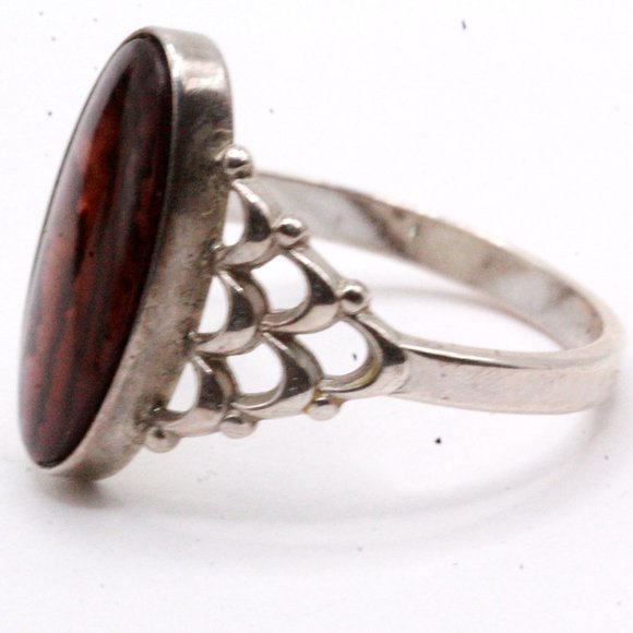 KABANA KBN Sterling Silver Purpleish Abalone Cut Out Oblong Ring - Picture 4 of 5